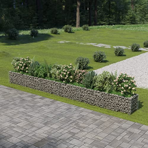 Keketa Gabion - Jardinera de piedra de Gabion - Cesta de alambre de metal - Cerca de gaviones - Cesta de alambre para jardín, terraza - Acero galvanizado - 540 x 50 x 50 cm