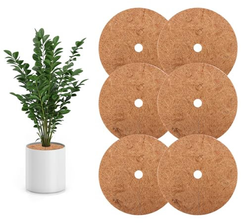 Viitech Lot de 6 Paillis de Coco, Tapis en Fibre de Coco, Disque de Protection pour Plantes et Arbres, Protection Hivernale pour Plantes en Pot (30cm)