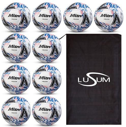 Mitre 10 x Calcio Training Footballs with Bag