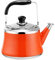 TIECHUINIUB Whistling Gas Kettle304 Stainless Steel Light Weight Induction Cooker Kettle with Traditional Retro Spout for Hob or Stove Top Coffee Pot Teapot-Orange||1L