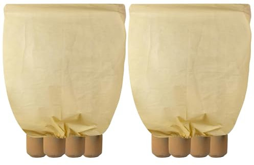 DEWUR Lot de 2 sacs en toile de jute pour palmiers, tomates, citronniers, lauriers roses, chanvre, 80 g/m², protection hivernale (140 x 200 cm)