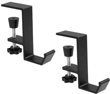 Support Casque,2 PCS Support pour Casque Supports De Casque Suppor Casques Bureaus De Bureau Réglable avec Crochet De Suspension Organisateur De Bureau pour Écouteurs De Jeu Clés Accessoires