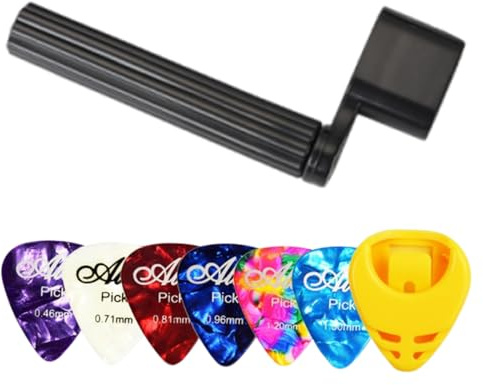 AOEVUIR Saiten kurbel con 6 púas para cambio rápido de cuerdas de guitarra, compatible con guitarra acústica, guitarra clásica, guitarra eléctrica y guitarra western