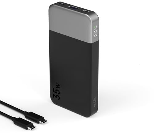 NOBIS Power Bank, 35W Batería Externa Carga Rápida 10000mAh Batería Portátil con 2 USB-C y USB-A, con Pantalla Digital para Teléfono y Tableta