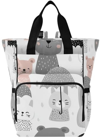 Ttgoth Sac à dos à langer étanche avec porte-biberons isothermes, sac à dos de voyage multi-poches avec sangles de poussette pour maman et papa