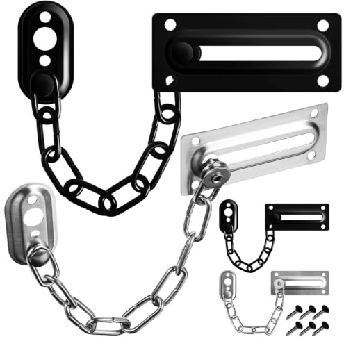 Verrou de Chaîne de Porte en Acier Inoxydable, Lot de 4