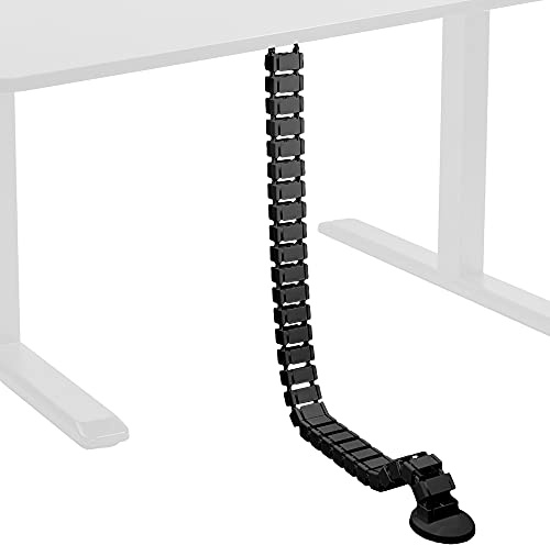 VIVO Vertebrae Cable Management Kit, Height Adjustable Desk Quad Entry Wire Organizer, Black, DESK-AC01C