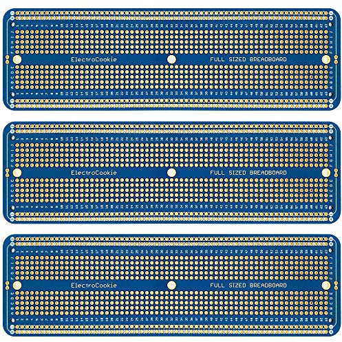 ELECTROCOOKIE solderable brotschneidebrett große PCB Board für arduino und Elektronik projekte, vergoldet (3-Pack, blau)