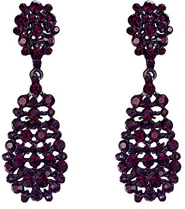 EVER FAITH Pendientes Mujer Estilo Artístico Flor Rhinestone Colgantes Aretes Retro Elegante para Regalo Novia Boda Fiesta