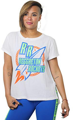 Zumba Athlétique Top Femme Coupe Ample Dance Fitness Vetements Sport Femme Haut d'Entraînement, Wear It Out White 3, XS