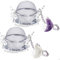 2 Stück Teesieb, Scdom Edelstahl Ball Mesh Teefilter, Amethyst & Weißer Kristall Mond Anhänger Teeball Tee Filter mit Verlängertem Kettenhaken für Brew Fine Loose Tea und Spices & Seasonings