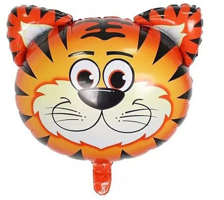 Stor Zoo gård djur fest folieballonger födelsedagsfest dekorationer – lämpliga för luft eller helium (tigerhuvud)