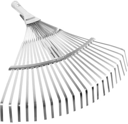 POPETPOP 2 Pièces Râteau à Gazon Tête De Râteau Robuste Râteau à Feuilles Mortes Râteau à Feuilles De Jardin Râteau De Cultivateur à Main Râteau à Main De Jardin Acier Inoxydable