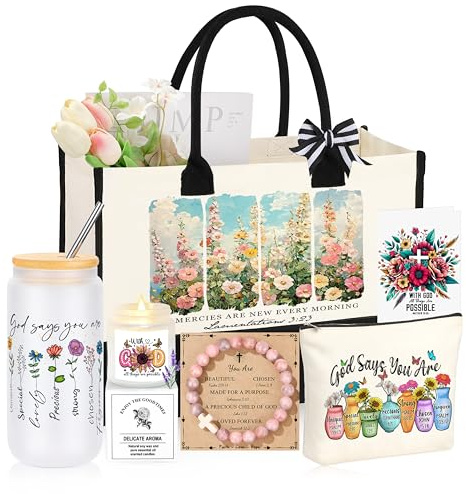 Christian Religious Gifts for Women, Mothers Day Birthday Gifts for Women, Best Friend Sister Mom Friendship Christmas Valentines Easter Ideas Present Basket of 6