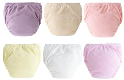 Happy Cherry Lot de 6 Culotte Apprentissage Propreté Bébé Unisexe Anti-Fuite Couches-Culottes Lavable Enfant Réutilisable sous-vêtements d'apprentissage en Coton