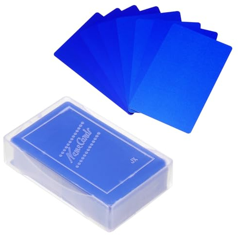 PATIKIL 0,21 mm visitkort i metall, 100-pack tomma namnkort lasergravering aluminium för gör-det-själv-presentkort, mörkblå