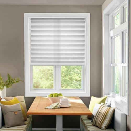 BlindsAvenue Cordless Pleated Window Shades, Easy Install, No Drill No Tools, White, Light Filtering Blinds, Size 32 W x 64 H
