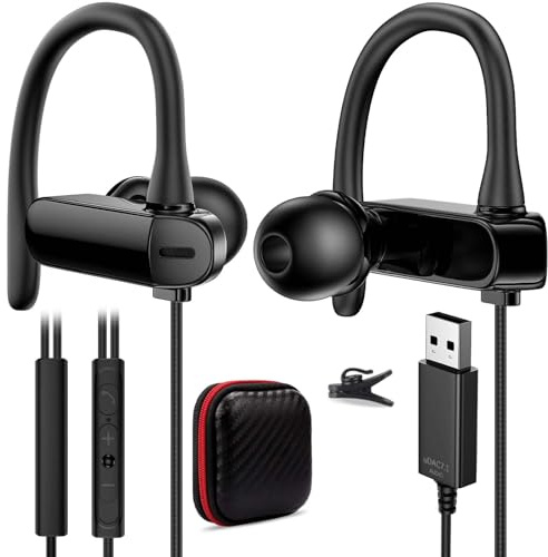 TOPAUX Casque USB avec Micro Open Ear, Câble 2,5M pour Chromebook, Écouteur Audio PC Filaire pour Ordinateur Portable Chat Zoom Teams,pour Visio Télétravail Réunions