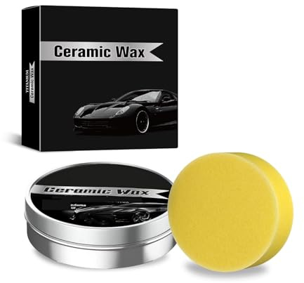 Cire De Polissage Pour Revêtement De Voiture,Car Care Polish with Sponge,Élimination De La Rayure Auto Céramique Titane,Strong Protection Car Coating Polishing Waxs,100g