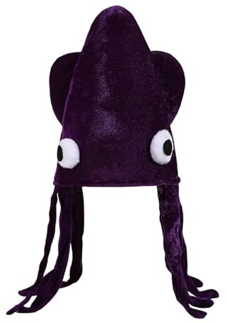 Genérico Gorro de Calamar | Disfraz de Calamar de Felpa Transpirable | Sombrero de Animal Marino | Para Fotografía, Actuaciones, Navidad, Cumpleaños, Niños, Adultos,