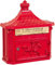 Antique Victorian Red Aluminium Wall Mounted Locking Letter Post Royal Mail Box