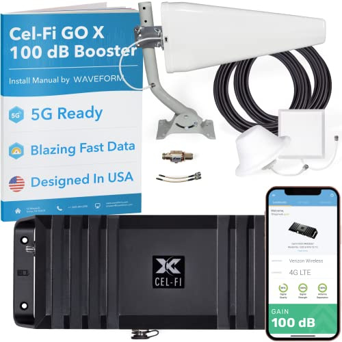 Nextivity CEL-FI GO X G32 Cell Phone Booster for Home 4G, 5G, AT&T, Verizon & T-Mobile Up to 15,000 Sq Ft Coverage 100 dB Cell Phone Signal Booster FCC Approved - 1 Antenna Kit