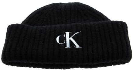 Calvin Klein CKJ Monogram Wool Blend Beanie Black