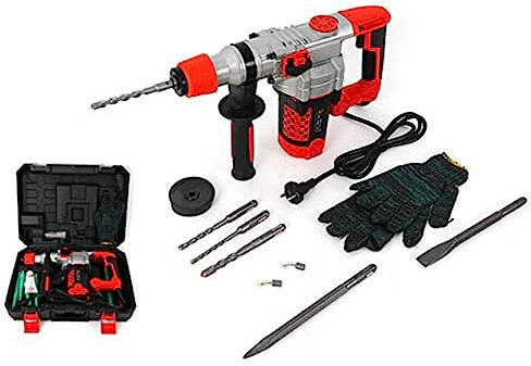 2200W Martillo Perforador, Lightakai Taladro Percutor Eléctrico Multifunción Resistencia Al Impacto, Taladrado Con Percusión, Taladrado Y Cincelado Con Estuche 0-930Rpm