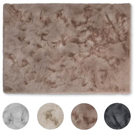 Schöner Wohnen Kollektion Alfombra de Piel sintética Alfombra de salón - Alfombra de Pelo Alto - Piel de Cordero - Alfombra Decorativa Rectangular marrón 160 x 230 cm