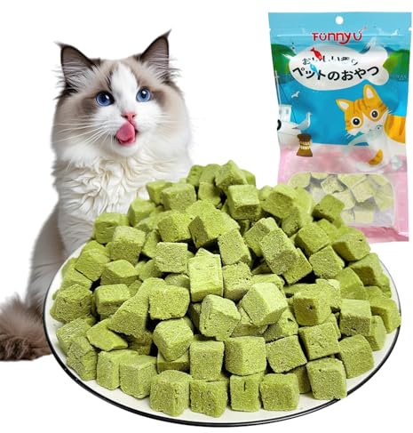 Onperpoe Katzengras Snack 40g Gefriergetrocknet Snacks Katzengras für Katzen Katzengraskörner Kauspielzeug Katze Zur Zahnpflege Zahnreiniger Haarballenentfernun Steigerung des Appetits