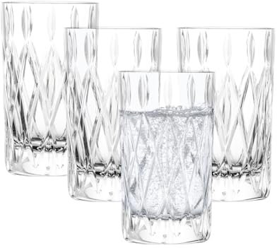 SCHOTT ZWIESEL Allround Gobelets Age (set de 4), verre à boire moderne avec relief, verres en cristal résistant au lave-vaisselle (art. n° 124300)