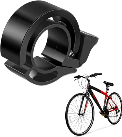 Campanello per bicicletta, in lega di alluminio, 100 dB, mini campanello per bicicletta da corsa, colore nero