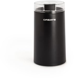 CREATE/COFFEE GRINDER STUDIO/Molinillo de café y alimentos de acero inoxidable negro/Capacidad 50g, compacto, fácil de usar, 180W