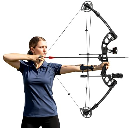 Lumicasaler Compound Bow Arrow Set Right Hand Archery Compound Bows Draw Weight 30-55lbs Ready to Shoot Adjustable for Adults and Beginners, Max Speed 310fps