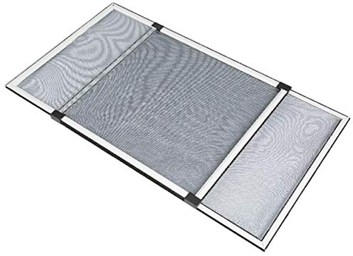 PALMAT Zanzariera per finestre, con guide per tapparelle, 75 x 50 cm fino a 142 cm, colore: bianco