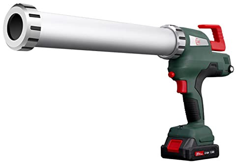 GMtes Kit de Pistola de calafateo eléctrica inalámbrica con baterías de 21 V Adecuado para Cartuchos de 300-600 ml y Paquetes de Salchichas, Utilizado para calafatear, llenar y sellar,1 Battery