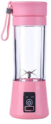 Presse-agrumes 380Ml 6 lames Handhels Presse-agrumes Bouteille Portable Mini Usb Électrique Fruits Agrumes Citron Presse-agrumes Blender Presse-Alésoir Machine Rose 6 Lames