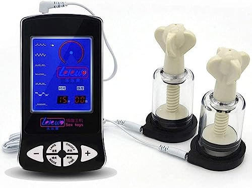 Hrekssi Elektrostimulation Reizstromgerät Nippelsauger Elektroschock Nipple Suckers Brustpumpe Nippel-pumpe Brustwarzen Vergrößerung Bondage Bruststimulatoren Erotik Sexspielzeug für Frauen Männer