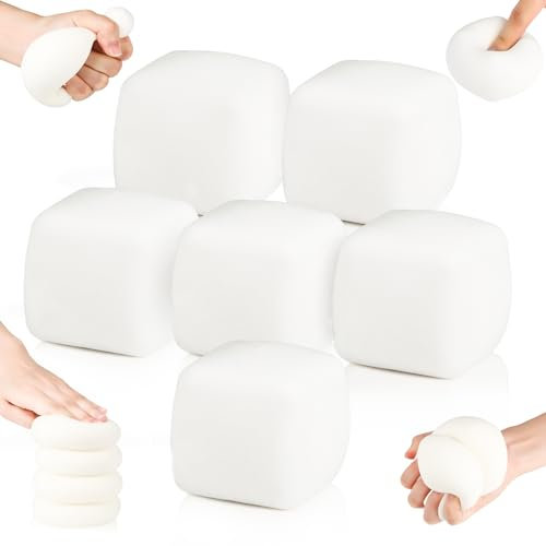 6 Stück Stressball, Würfelförmig Knetball, Weißer Tofu Knautschball, Squishy Knetball, Anti Stress BäLle, Knetball Für HäNde Therapie, Antistressball, Quetschball, Anti Stress Ball Kinder Erwachsene