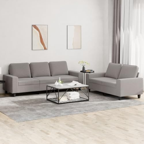 ZEYUAN Juego de sofás 2 Piezas Tela Gris Taupe, Sofas De Salon, Sofa Relax - 3201905