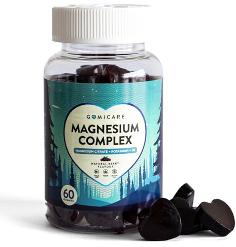 Gomicare - Magnesio e Potassio - Caramelle Gommose Senza Zucchero - Magnesio Citrato - Integratori Vitamine Bambini e Adulti - 60 Gommose - Vegan - Senza Glutine e Lattosio