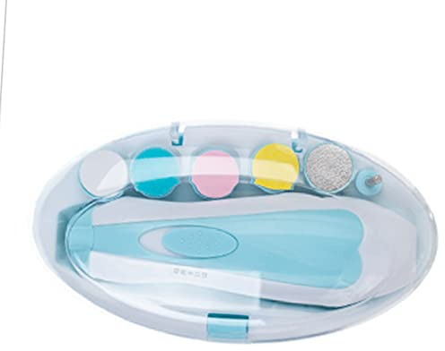 Cortauñas para bebés, 6 en 1, cortauñas electrónico para bebés, lima de uñas, kit de aseo para bebés para manicura recién nacida (Azul)