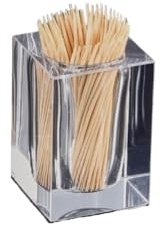 Porte-cure-dents Porte-cure-dents créatif en verre cristal transparent, pot à cure-dents, boîte ménagère, de rangement for cotons-tiges(B,4 * 4 * 6cm)