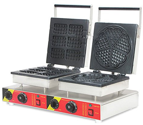 CGOLDENWALL Np-567 Commercial gaufré machine à pain 2 en 1 gaufrier Maker antiadhésif Waffle grille-pain à double gaufré Baker électrique Belgian Waffle Réchaud - 220V