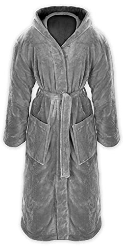 Gräfenstayn® Gosig fleece-badrock för kvinnor och män, storlek S–XXXL, Oeko-Tex Standard 100, flanellfleece