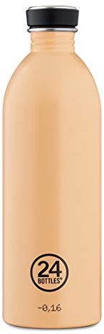 24Bottles Urban - 1L/500ml/250ml Water Bottle, Drinking Bottle with 100% Tight Closure, Eco BPA-Free Stainless Steel Drinking Bottles [Non-Thermal, Ultralight] (Peach Orange, 1000 ml)