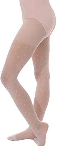 Aurellie Medias transparentes para niñas, color blanco con patrones, para comunión, ocasión especial, dama de honor, 11-12 años