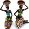 Uziqueif Vintage Deko kerzenständer schwarz, Afrikanische deko Figuren mit Kerzenhalter,Tisch Dekoration esszimmer Afrika kerzenhalter,Kerzen Ständer für Geburtstag Weihnachts Hochzeit,Set