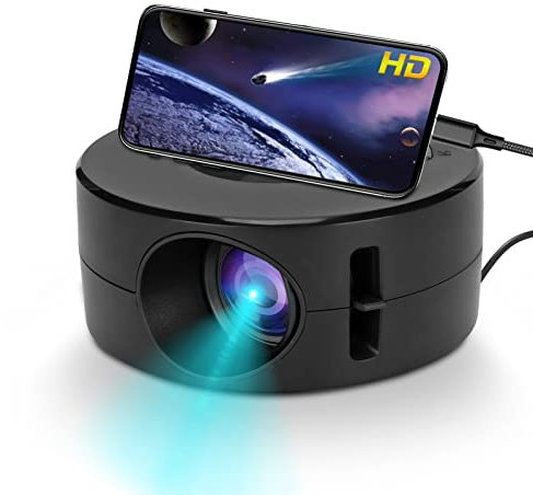 Mini Video Projector, Portable LED Projector with Phone Same Screen for Smartphone Tablets, Home Theater Movie Projector for Kids Child Gift, Support Mobile Power