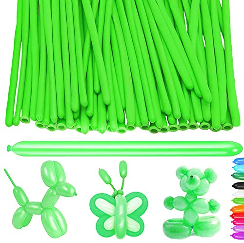 100 Pezzi Palloncini Modellabili, Verde Erba Magici, per Feste, Compleanni, Matrimoni, Anniversari Decorazione